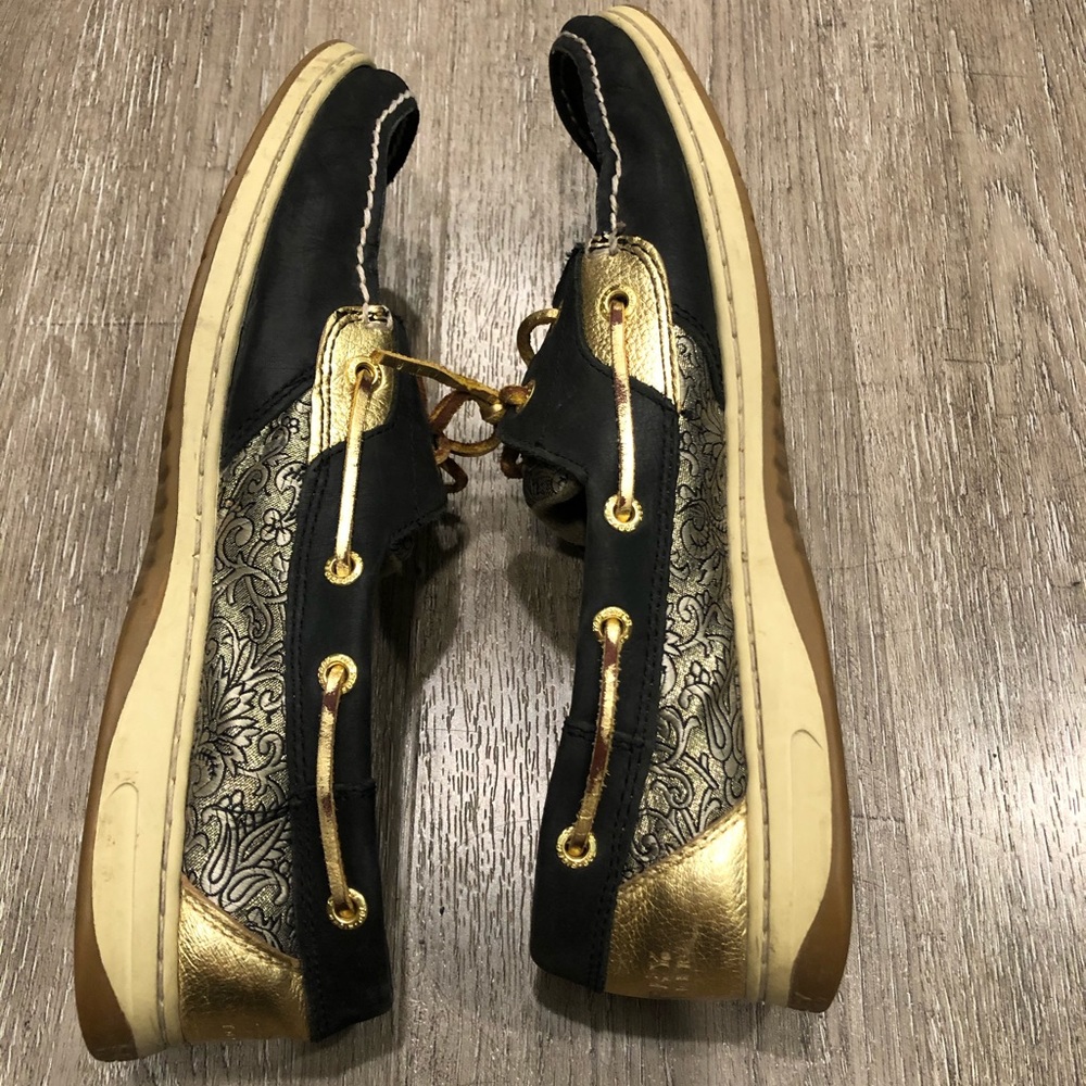 Sperry Bluefish Top-Sider Black Gold Damask